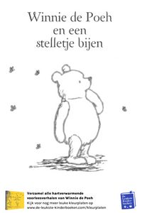 Afbeelding kleurplaat Winnie de Poeh en een stelletje bijen