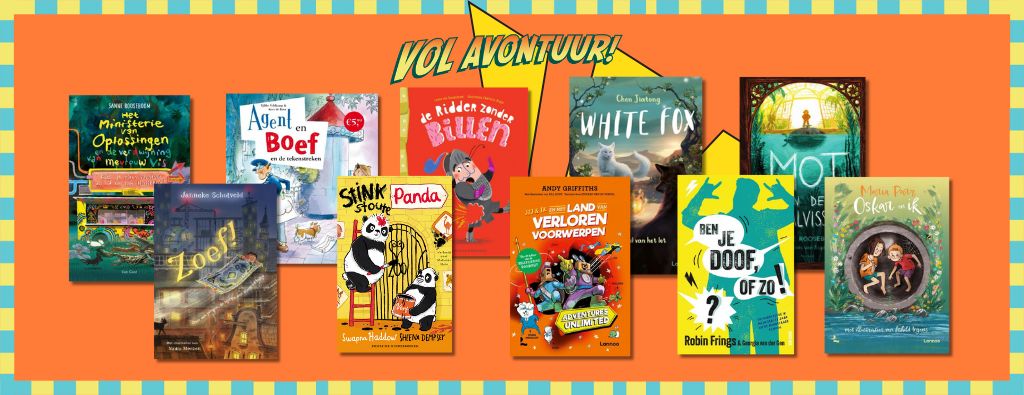 Banner avontuurlijke boeken kinderboekenweek 2025