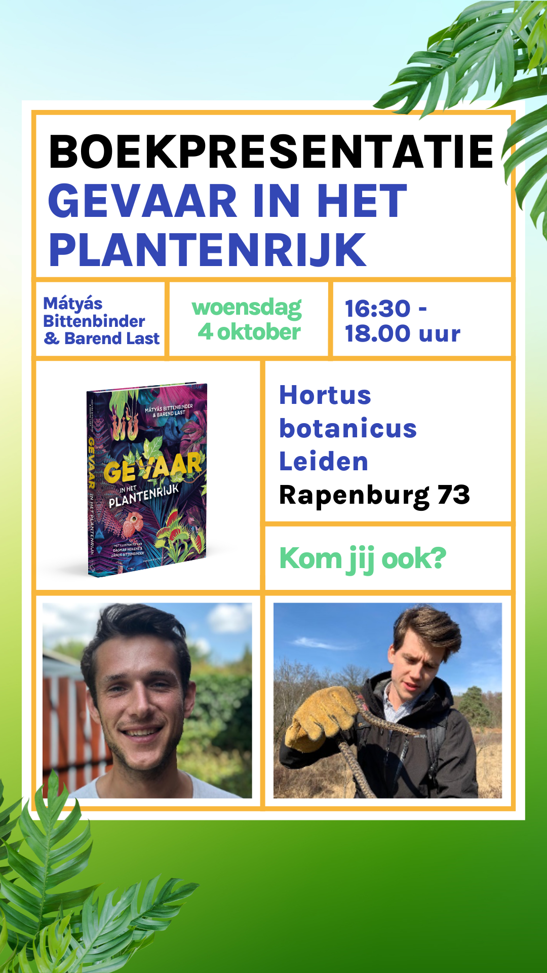 Uitnodiging Boekpresentatie Gevaar in het plantenrijk
